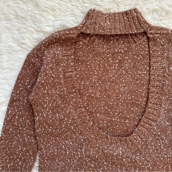 Tularosa Sweater Tash Mockneck Cut Out Back in Dijon Brown XS NWT New - Picture 7 of 13